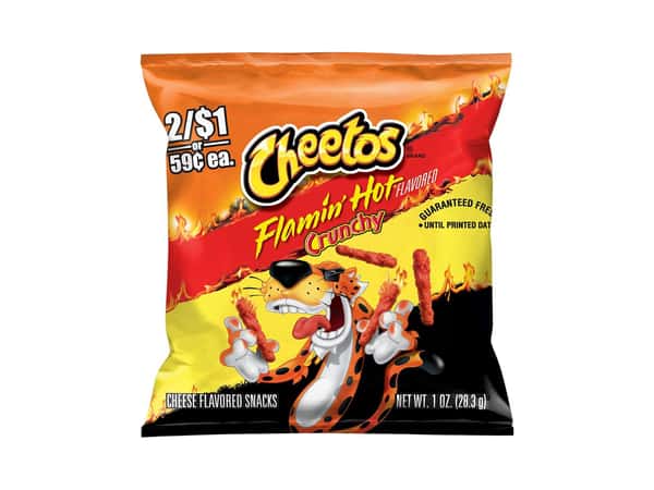 Cheetos Crunchy Cheese Flavored Snacks Flamin' Hot Flavored 1 Oz