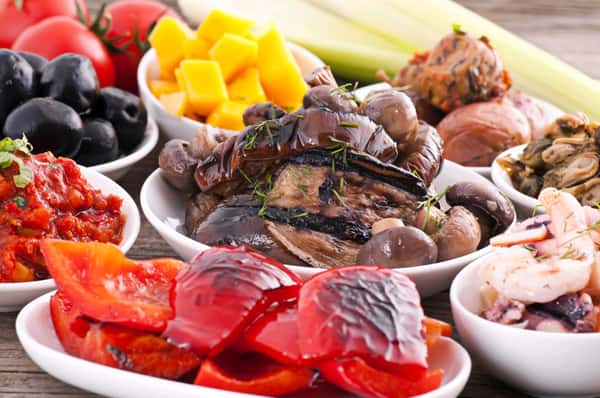 roasted vegetable display