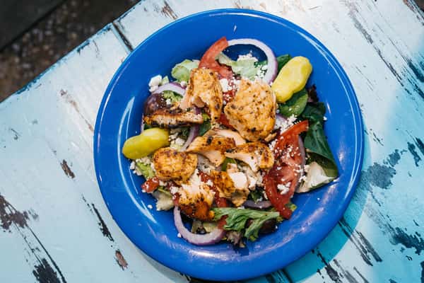 Grecian Salad with Salmon
