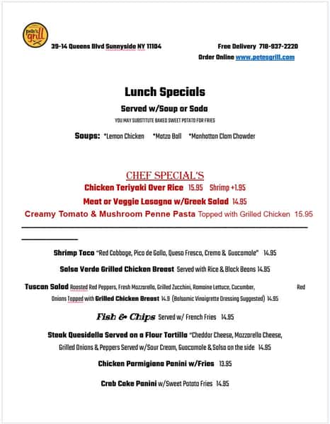 Friday Lunch Special