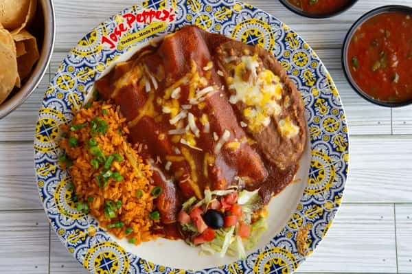 Shredded Beef Enchilada Platter
