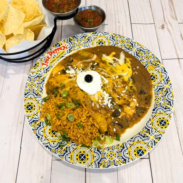 Sour Cream Beef Enchilada Platter