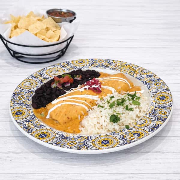 Lunch Creamy Jumbo Shrimp Enchilada