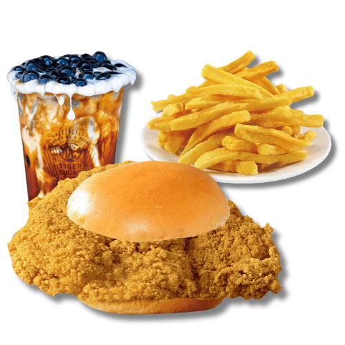 3. Crispy Chicken Sandwich & Fries & Drink 香脆鸡肉三明治&薯条和饮料