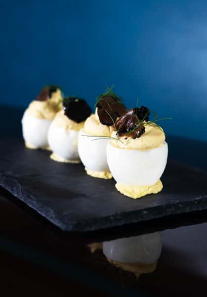 Tuxedo Deviled Eggs