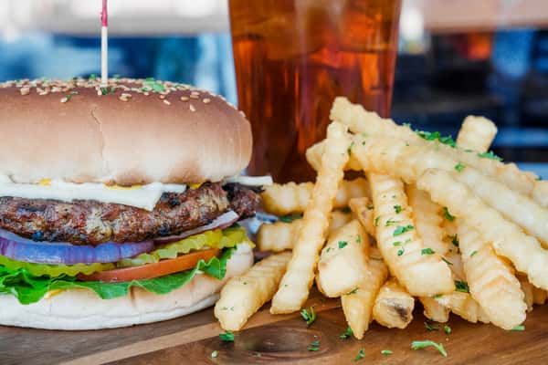 burger and fries