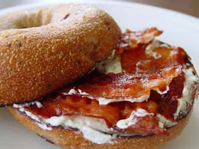 Bagel with Cream Cheese & Bacon