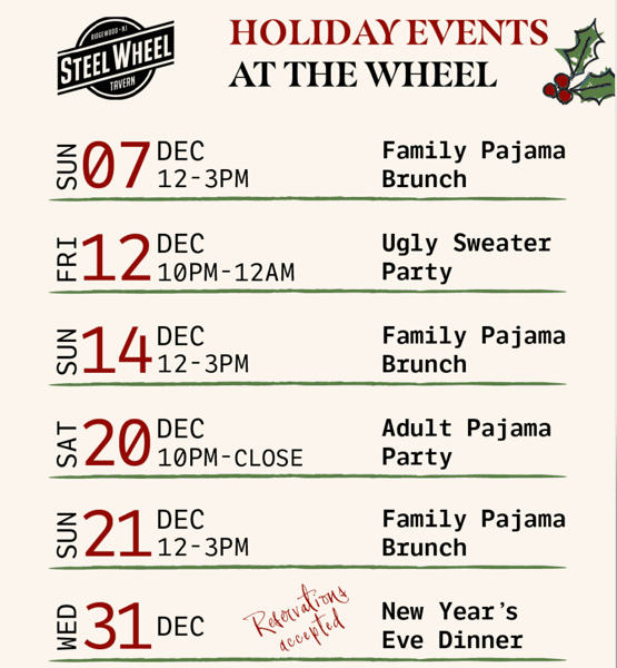 Calendar of holiday events - Dec. 2025