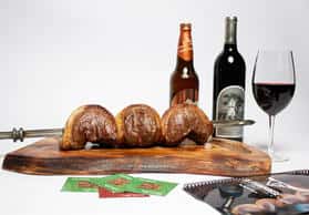 Bread board and wine