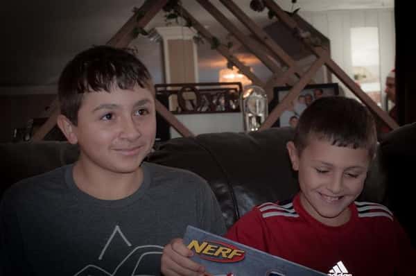 boys with gift