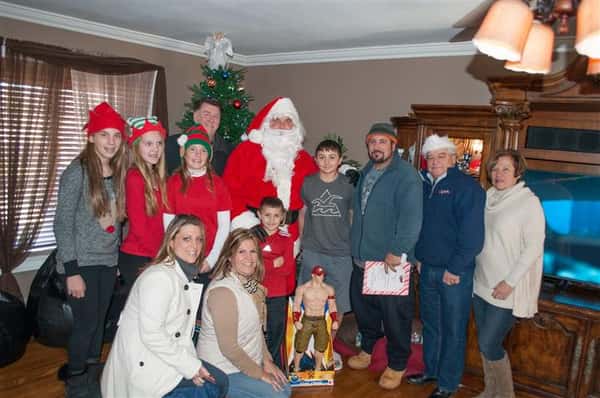 family with santa