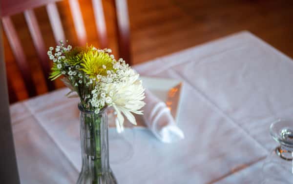 table with vase