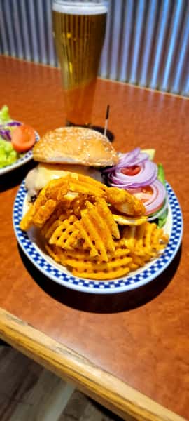 burger & waffle fries