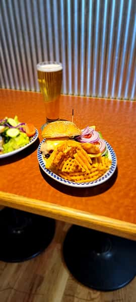 burger & waffle fries