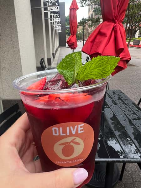 Strawberry Mint Hibiscus Iced Tea