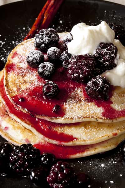 Blueberry Lavender Pancakes Available in Arlington Location Only