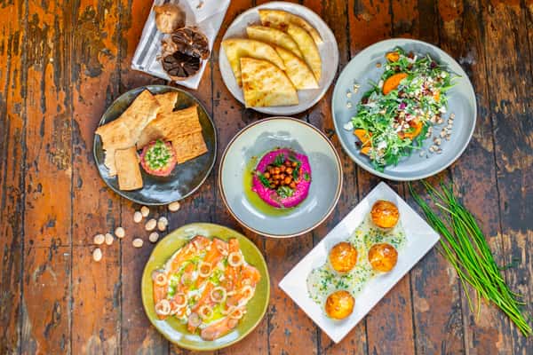 spread of menu items