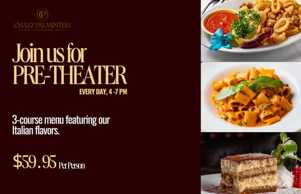 Chazz NYC Pre-Theater Menu, March 2026
