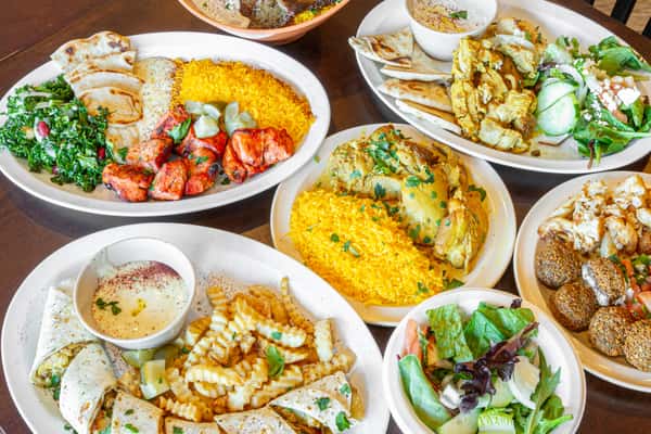 Plates with food