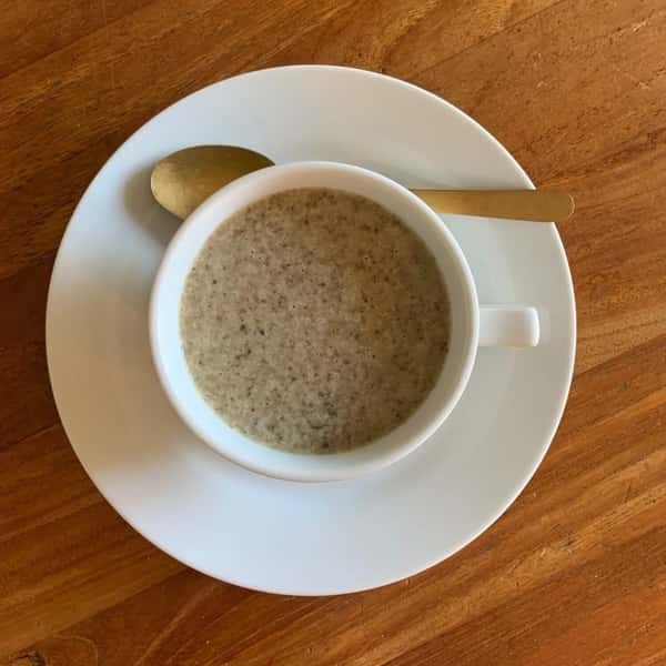 mushroom soup served in a bowl