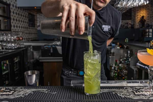 Bartender serving drinks