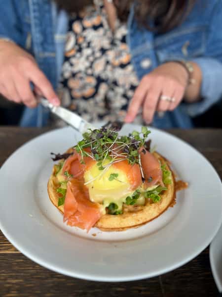 Belgian benedicts - smoked salmon waffle
