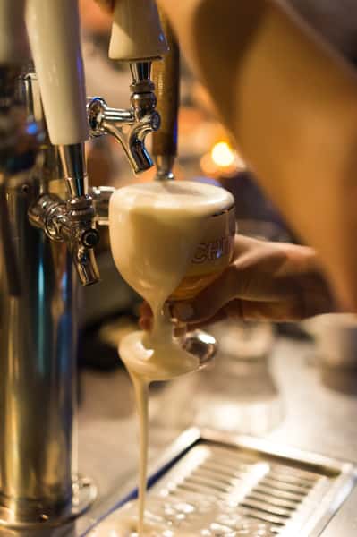 over flowing beer