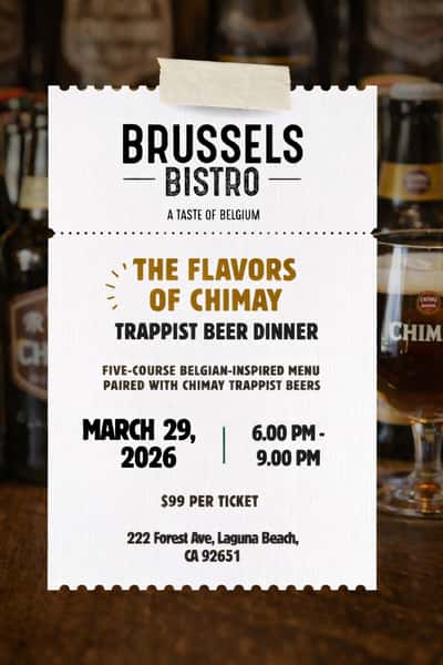 The flavors of Chimay event invite