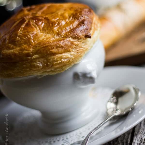 Mushroom Soup with Puff Pastry