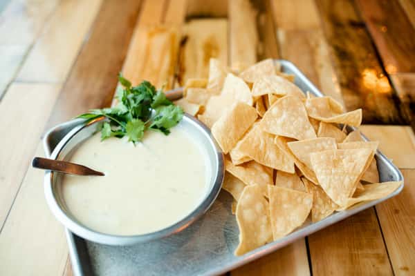 Chips and Green Chile Queso