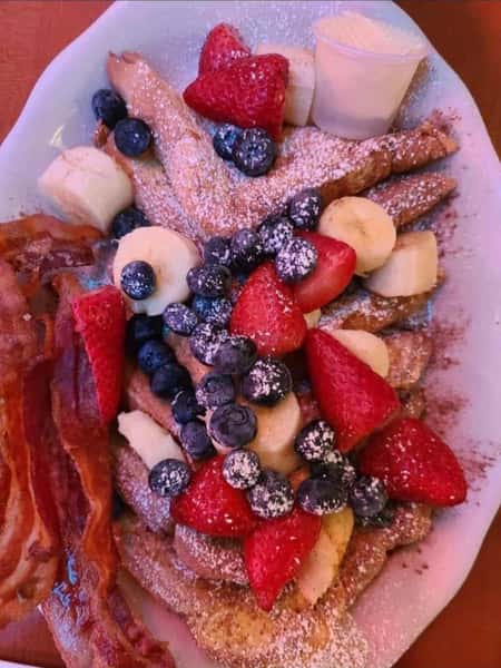 French Toast with Strawberries, Blueberries & Bananas*