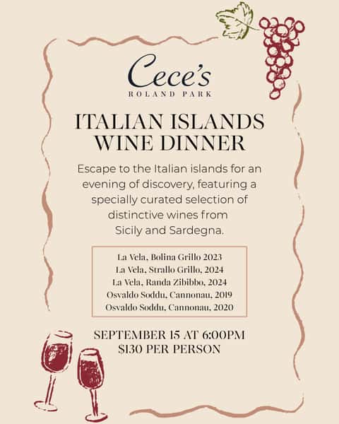 Join Us for an Italian Islands Wine Dinner