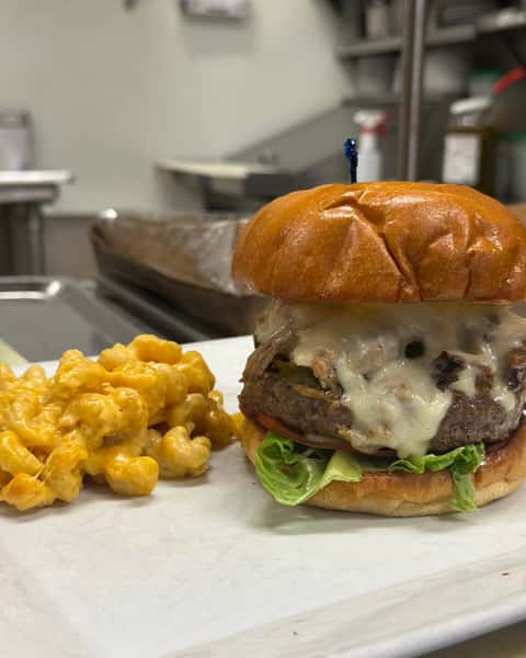 Have you tried Cuban Burger (SATURDAYS ONLY) at Double S Smokehouse yet? Topped with roasted pork, pickles, and Swiss cheese, it brings a crave-worthy twist in every bite 🤤🔥 Stop by on Saturday and give Cuban Burger (SATURDAYS ONLY) a try. #DoubleSSmokehouse #CubanBurger #SaturdayBite