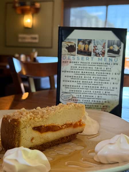 Hot Honey Peach Cheesecake