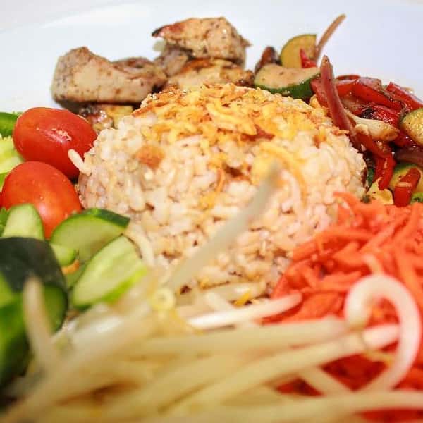 rice and veggie bowl