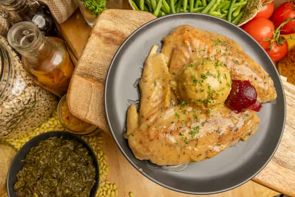 Baked Turkey Wings & Cornbread Dressing
