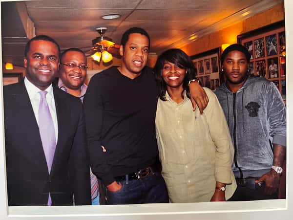 Mayor Kasim Reed and JayZ with staff members