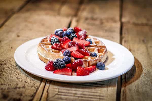 waffles topped with berries