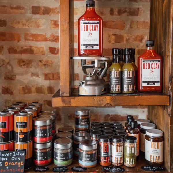 Shelf with various good