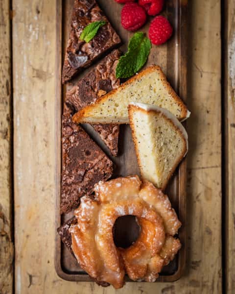 board with baked goods