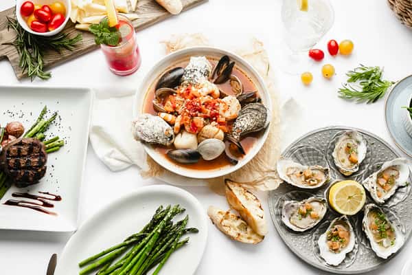 Multiple food dishes