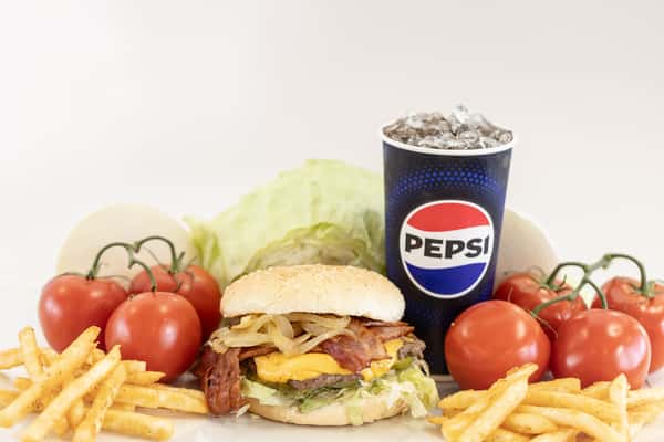 Home Run Burger with fries & drink