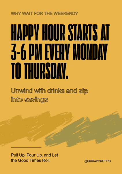 Happy hour poster