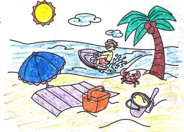 children's crayon drawing
