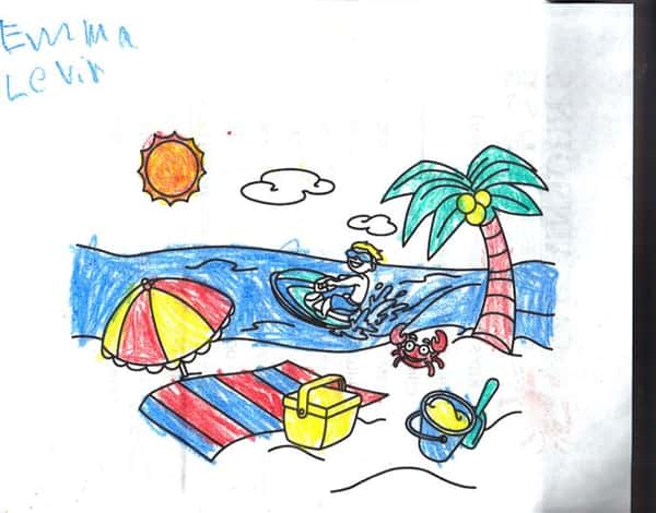children's crayon drawing