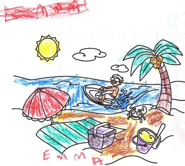 children's crayon drawing
