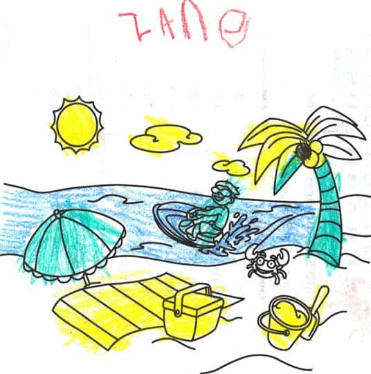 children's crayon drawing