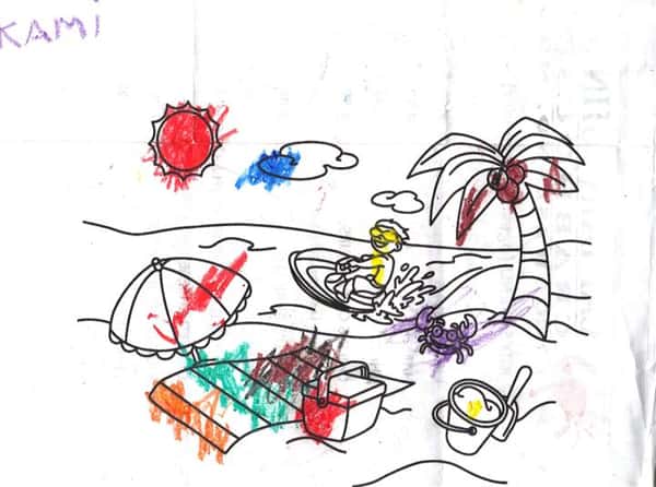children's crayon drawing