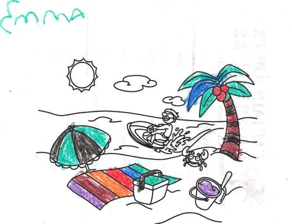 children's crayon drawing