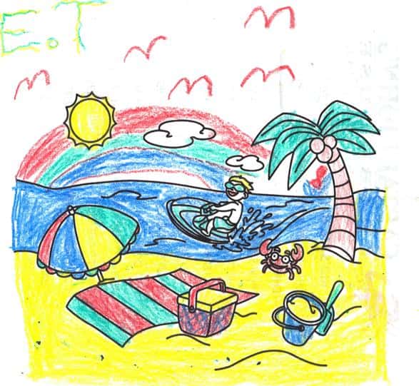 children's crayon drawing